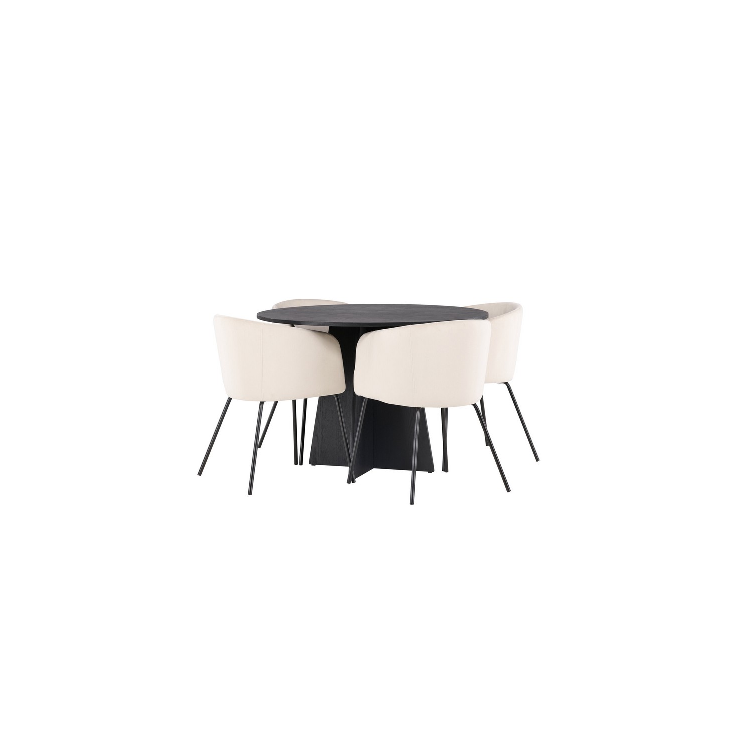 Spisegruppe Venture Home Bootcut Ø110 cm med 4 Berit Stoler
