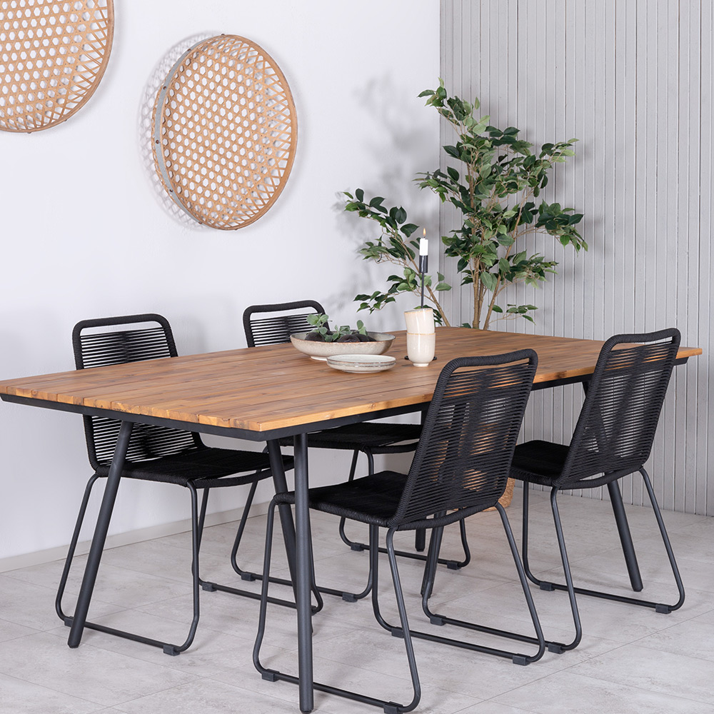 Spisegruppe Venture Home Chane med 4 Lumi Stablebare Spisestoler