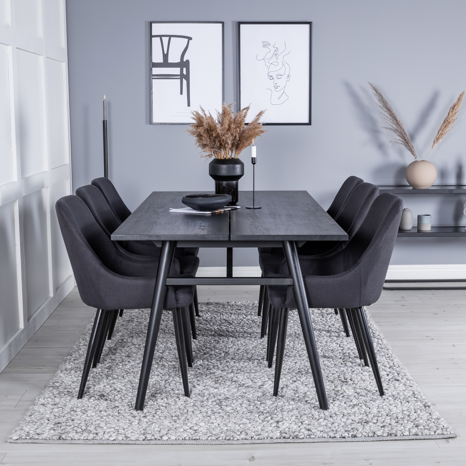 Spisegruppe Venture Home Salt med 6 Plake Stoler