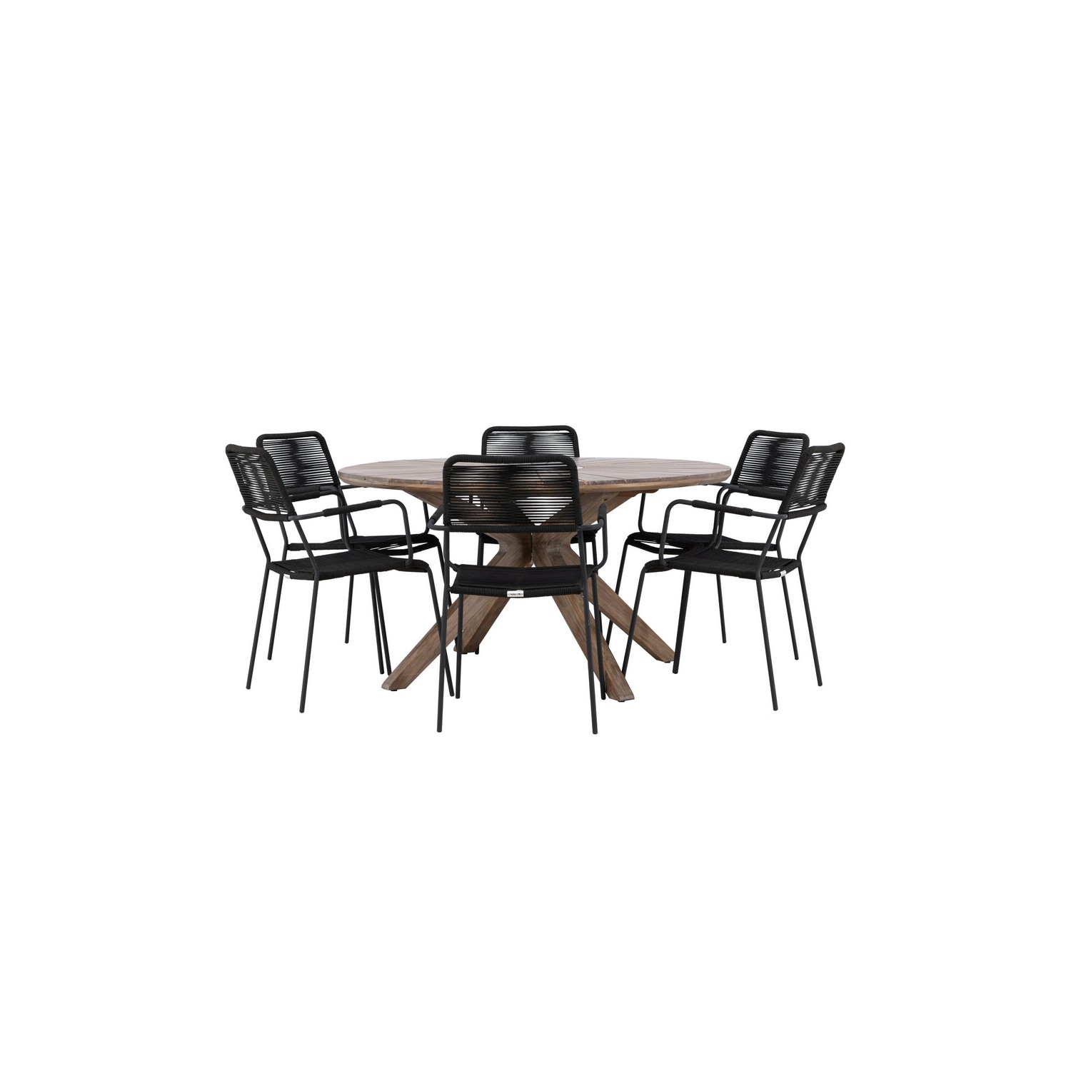Hagegruppe Venture Home Rosario med 6 Lindos Lenestoler