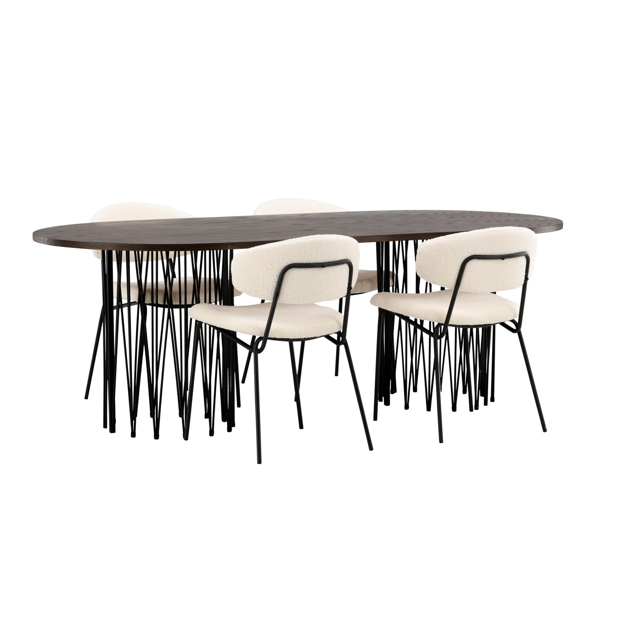 Spisegruppe furniture/fashion Stone med 4 Chico Stoler