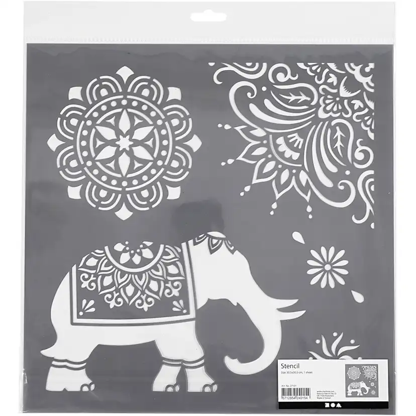 Stensil Creativ Company Etniske motiver Elefant