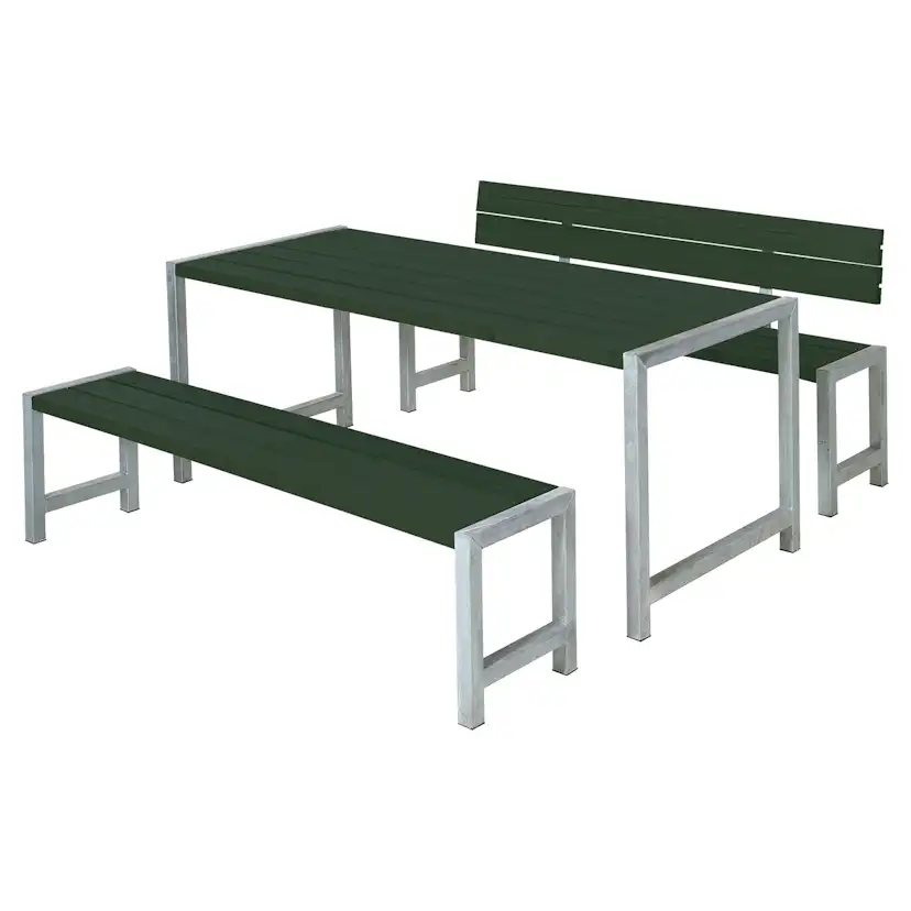 Hagebenksett PLUS Plank 186 cm Grønn