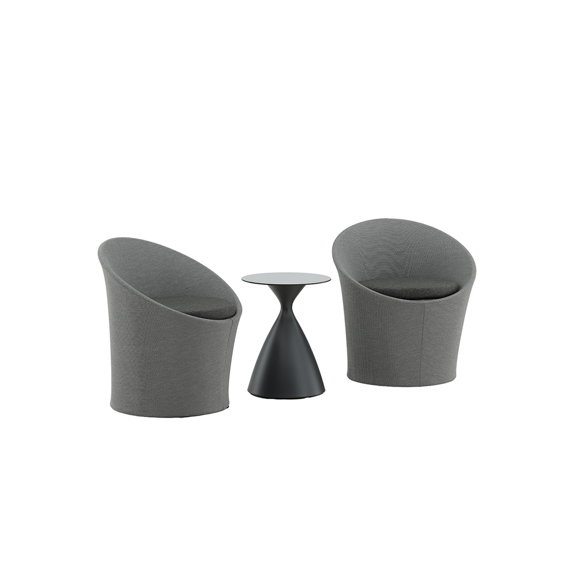 Spoga - Lounge Set- Black / Grey - - Loungesett Venture Home Spoga