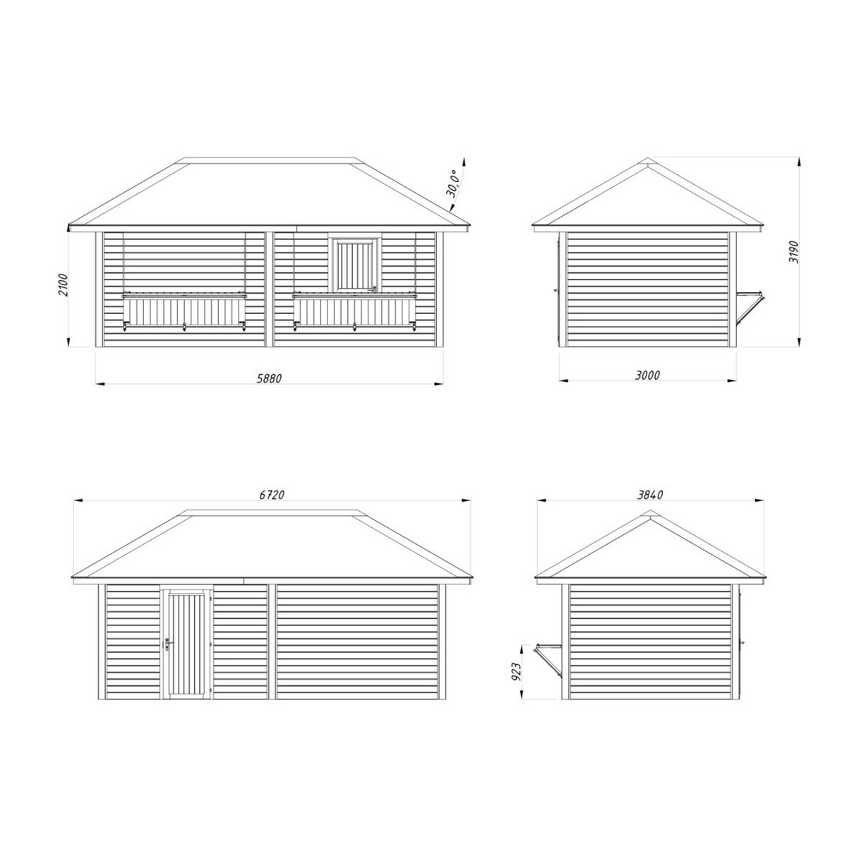 Kiosk Palmako Bianca 16,6 m2 Sett 111