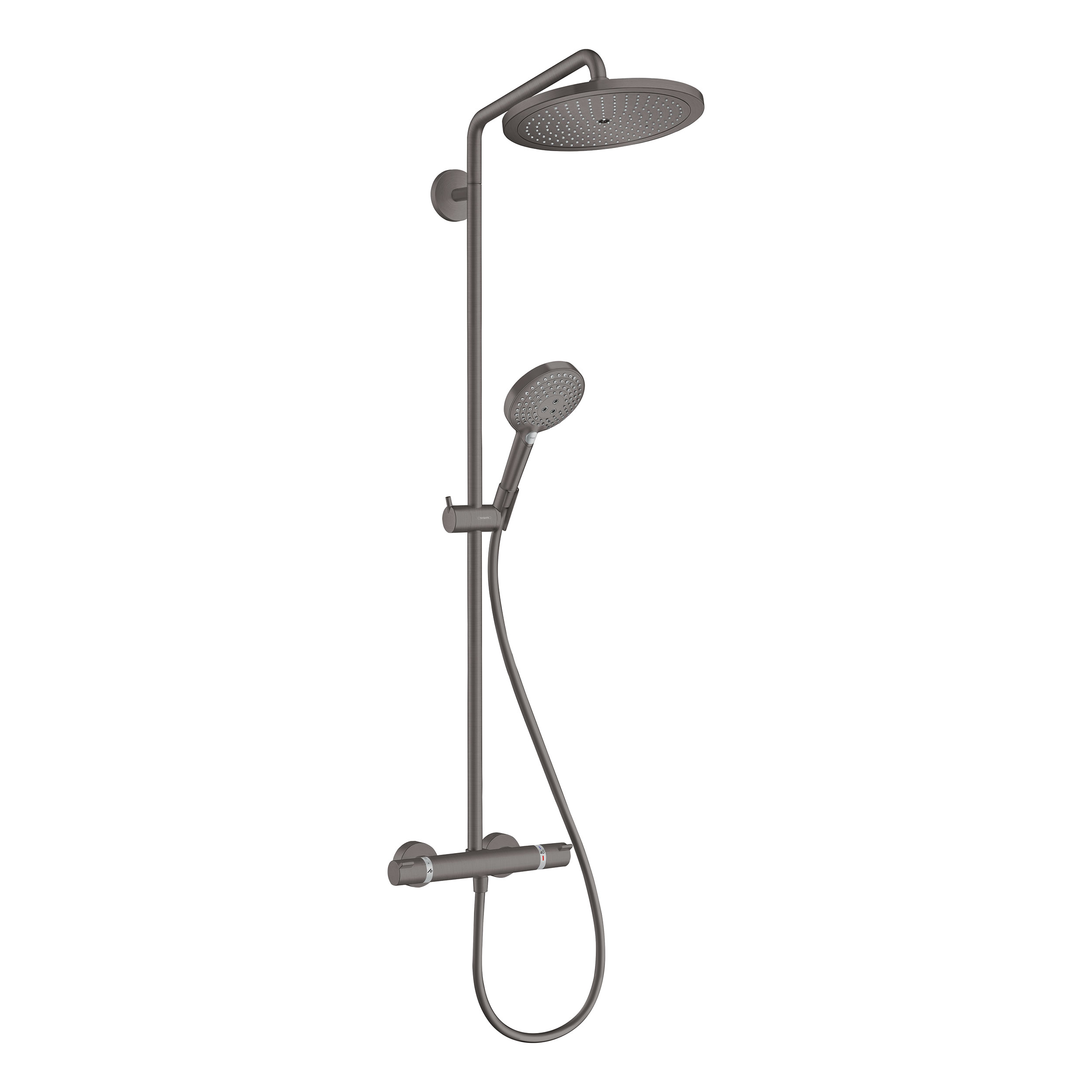 Takduschset Hansgrohe Croma Select S 280 Air 1jet Showerpipe Børstet Sort Krom, med EcoSmart