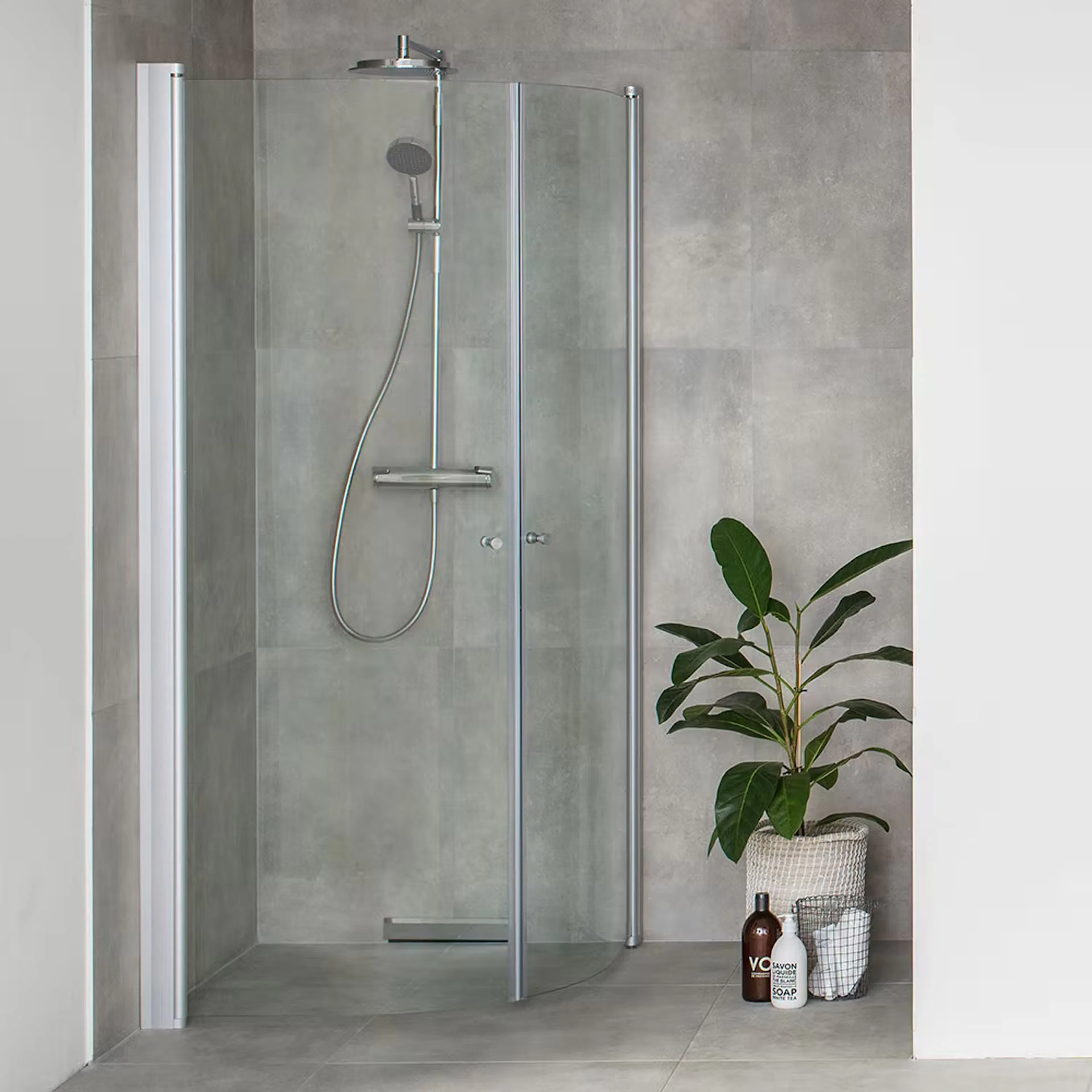 Contura Shower Showerama 10-4 duschvägg för rund Duschhörna: B=90cm, L=9 Mått: 900x900x2000 mm