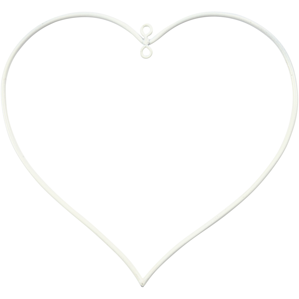 Metallhjerte Creativ Company Hvit 13x13 cm 10 Stk/1 Pk