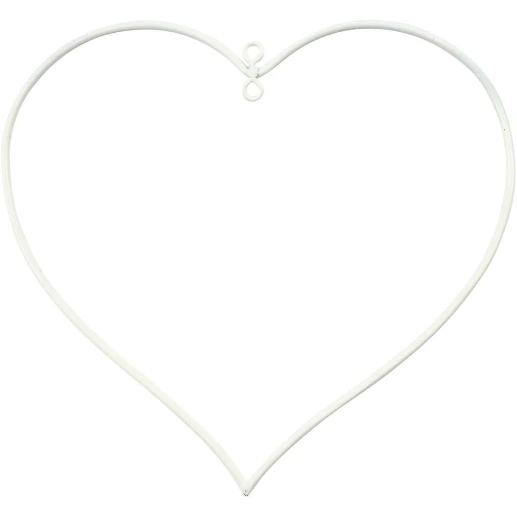 Metallhjerte Creativ Company Hvit 13x13 cm 10 Stk/1 Pk