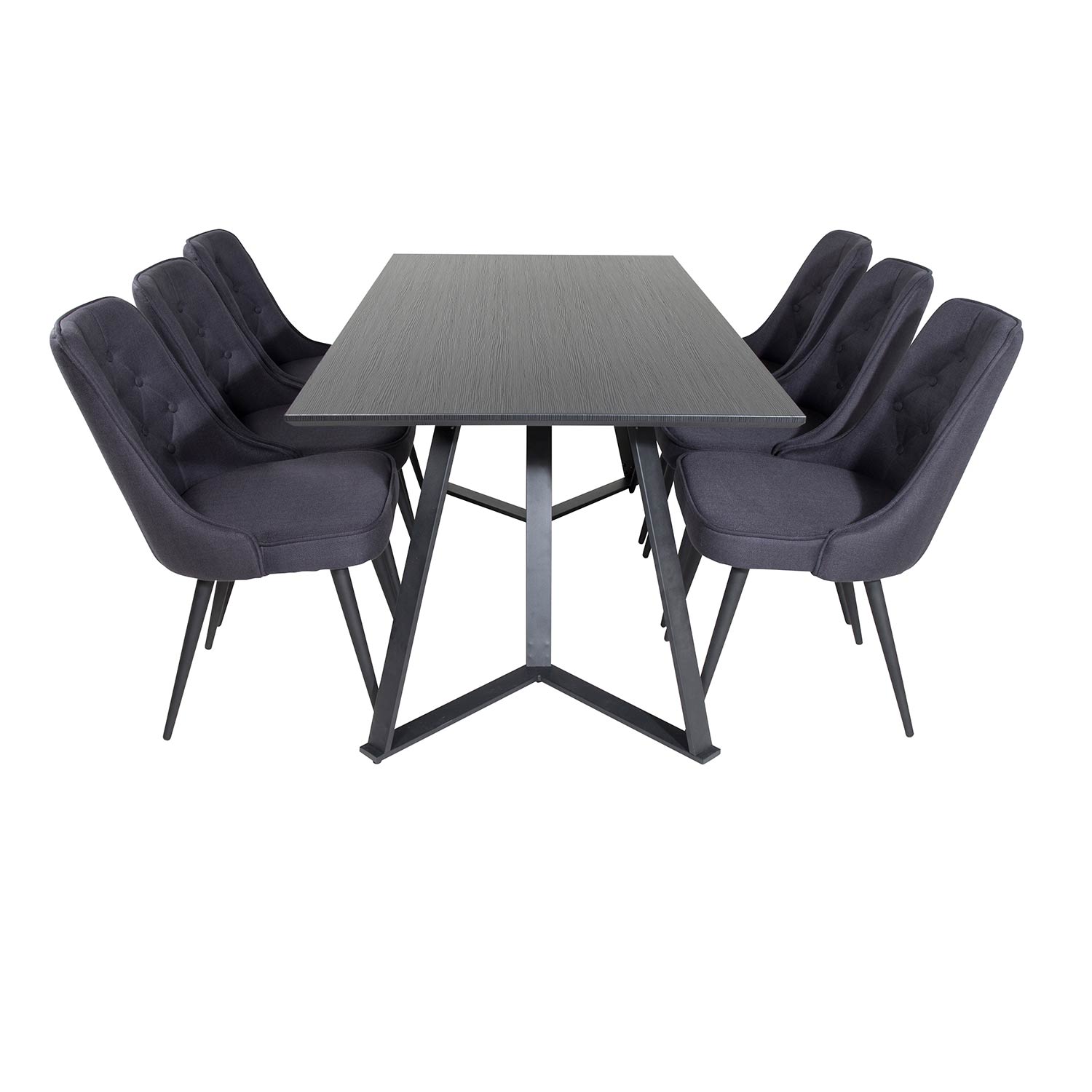 Spisegruppe Venture Home Madde med 6 Vera Stoler Polyester