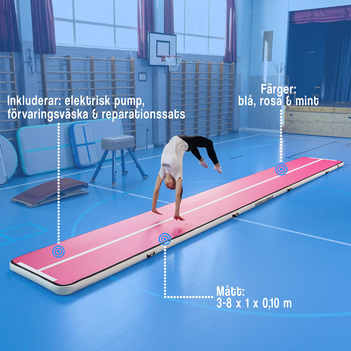 AirTrack Nordic Home Special Edition Luftvoltbana Grønn 700 cm