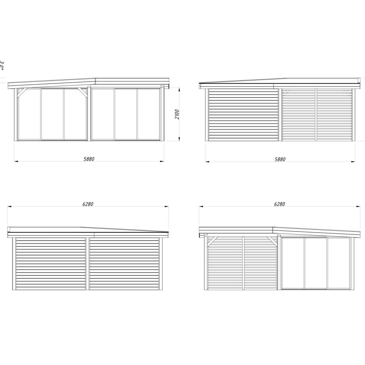 Hagestue Palmako Lenna 24,9 m2 Set 414 Slide