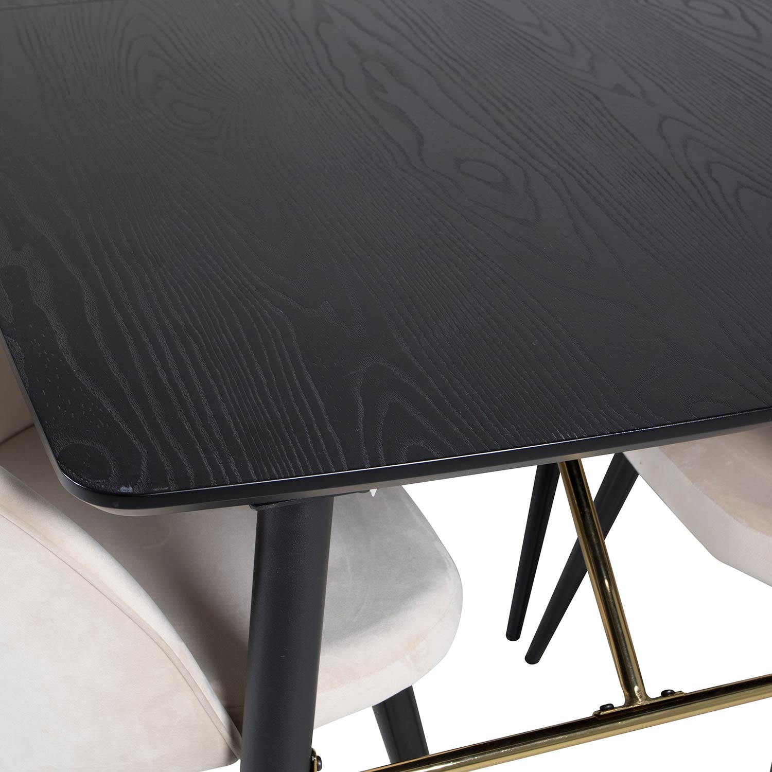 Spisegruppe Venture Home Gold med 6 Velvet Stoler