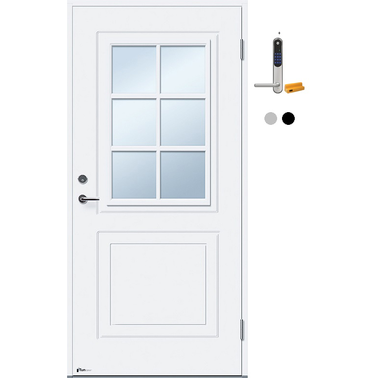 Ytterdør Tundøren Tun 760 Hvit uten Sylinder med Yale Doorman Classic Home