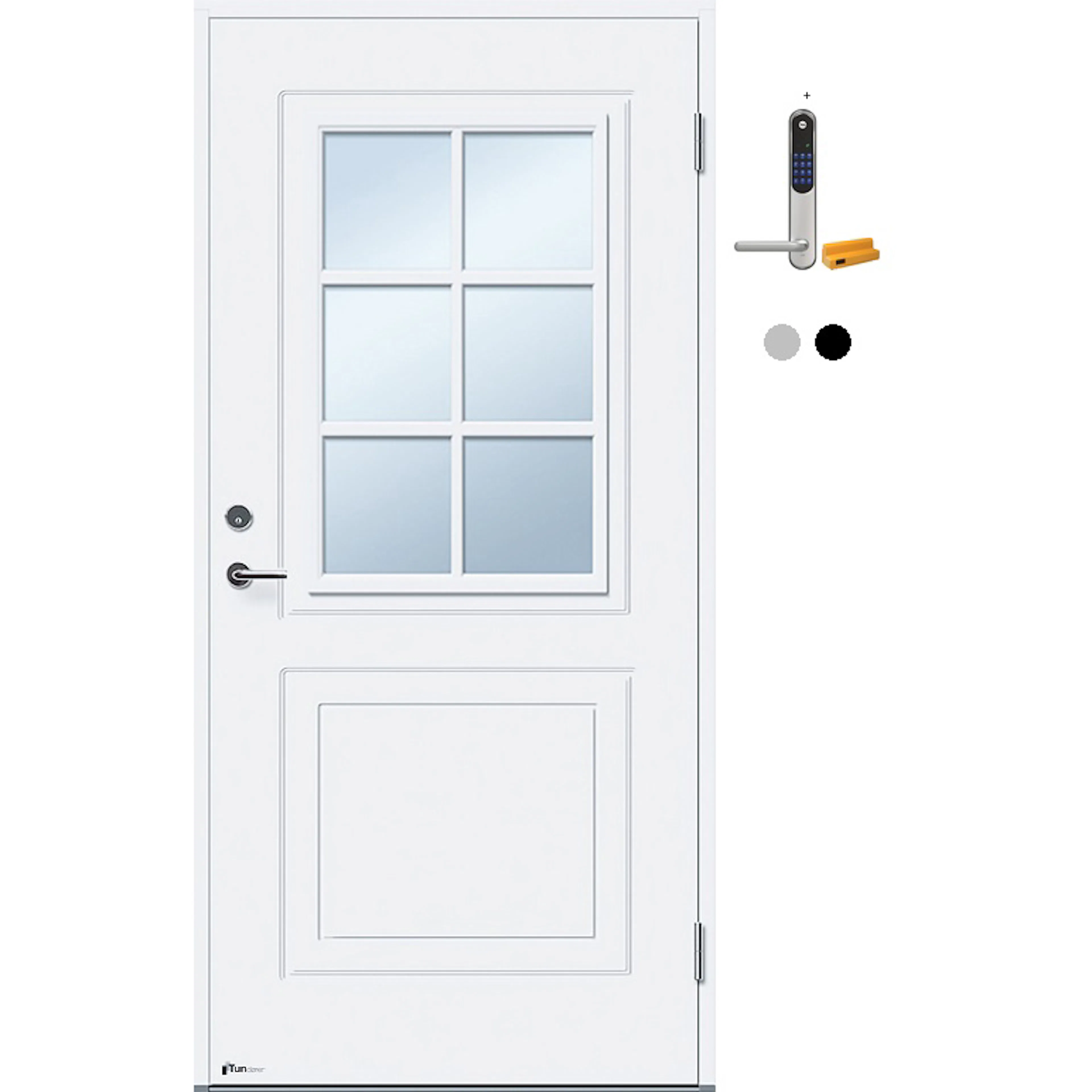 Ytterdør Tundøren Tun 760 Hvit uten Sylinder med Yale Doorman Classic Home