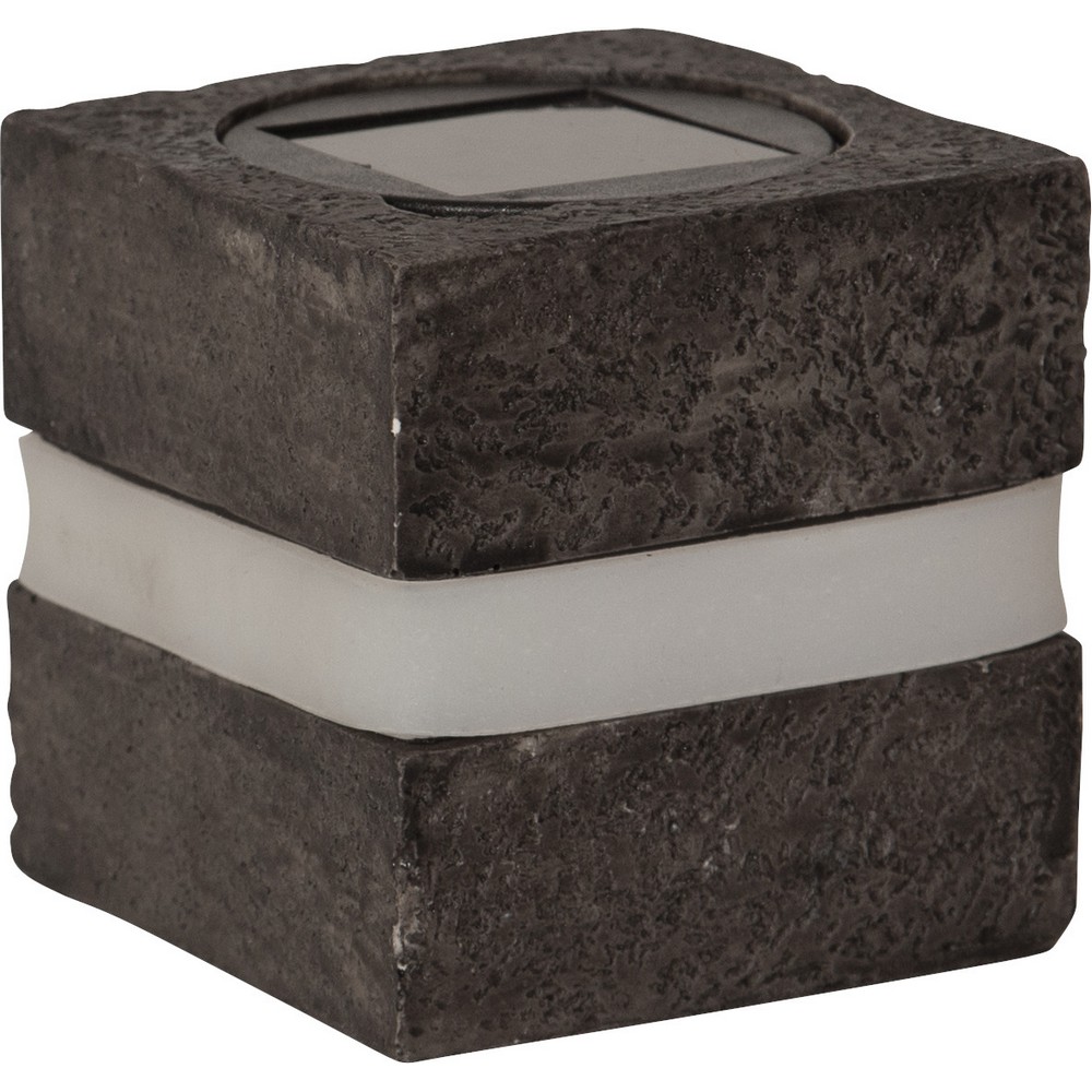 Solcelledekorasjon Star Trading Stone Cube 8 cm MørkeGrønn