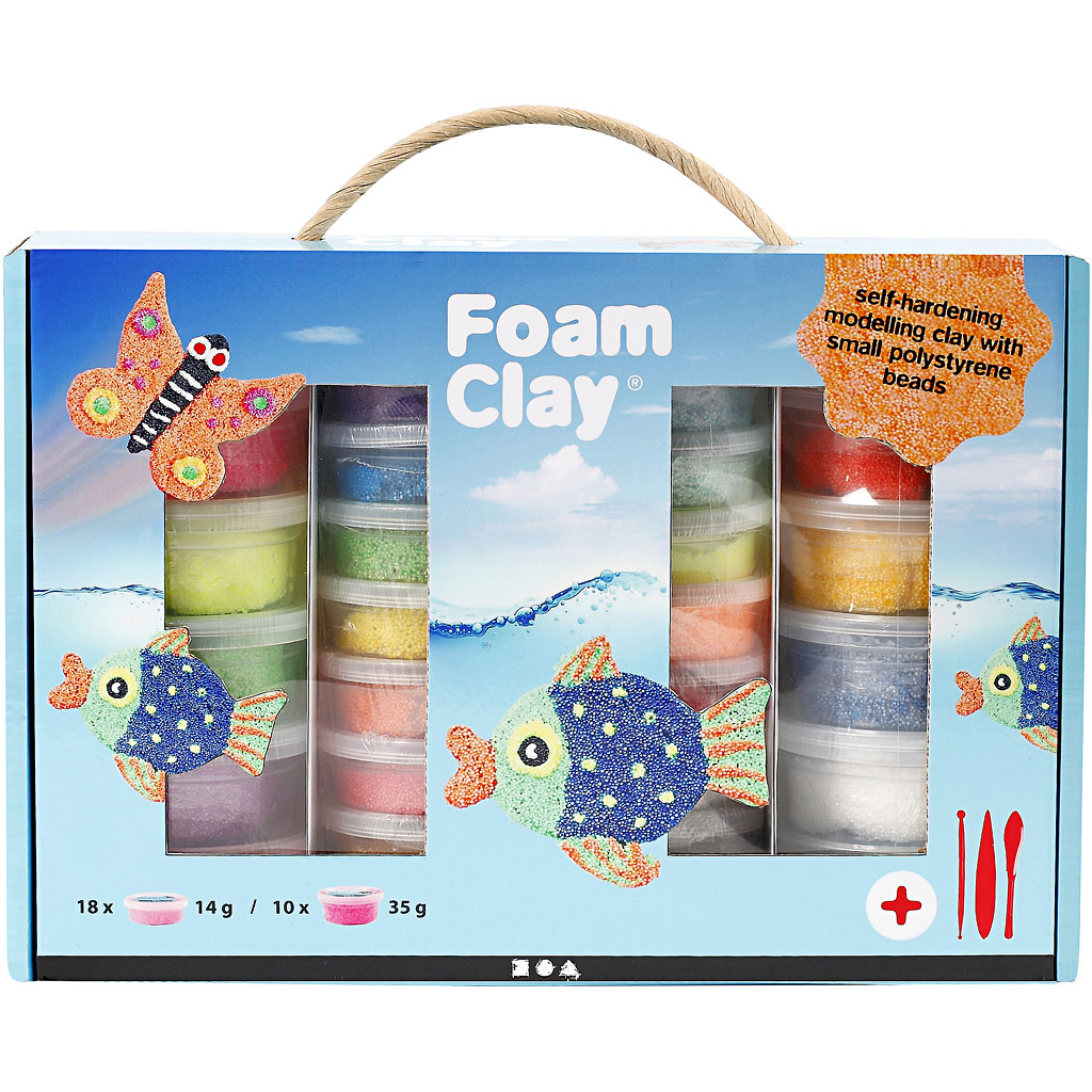 Materiellsett Creativ Company Foam Clay Gaveeske Ass Farger 1 Sett