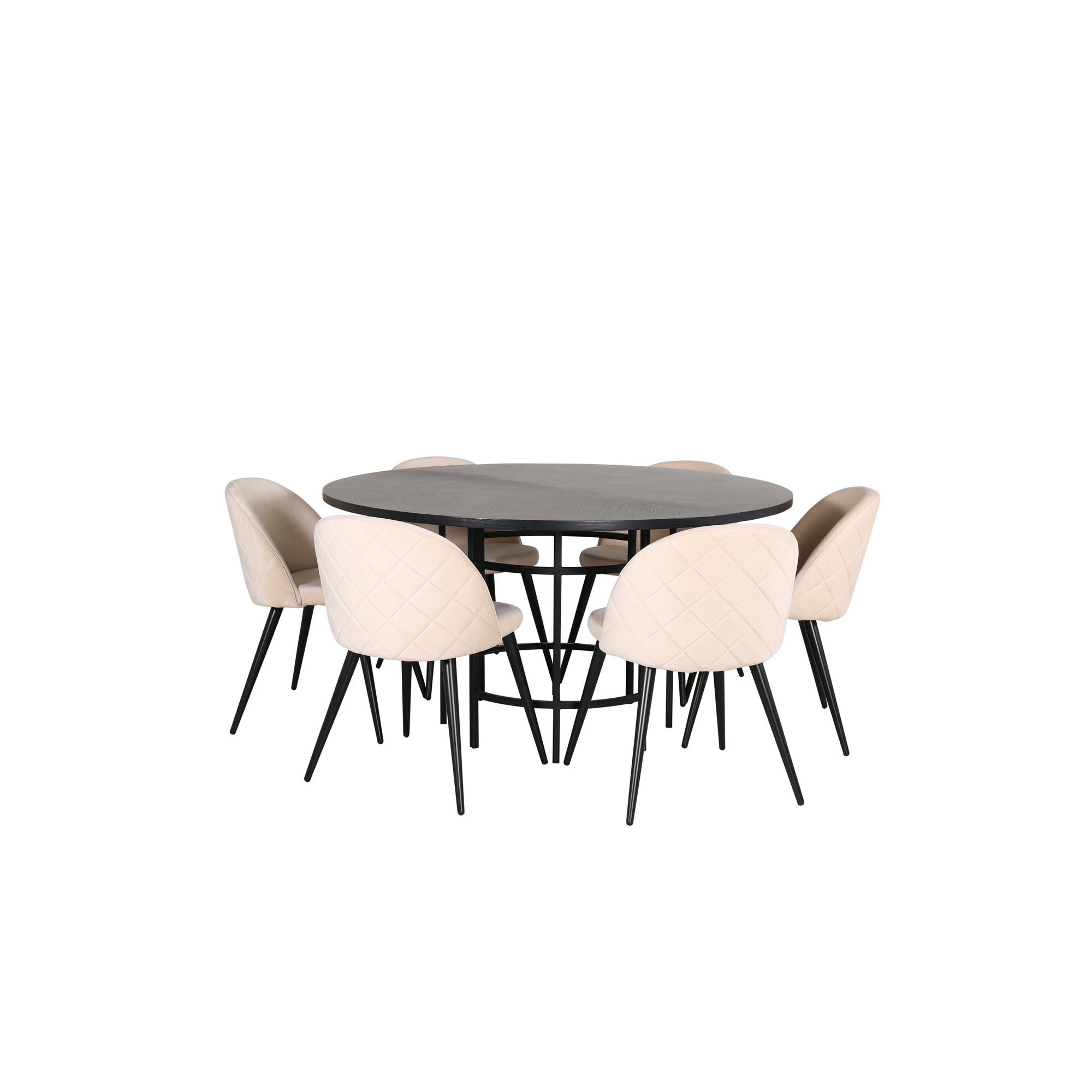 Spisegruppe furniture/fashion Copenhagen Ø140 cm med 6 Velvet Stoler
