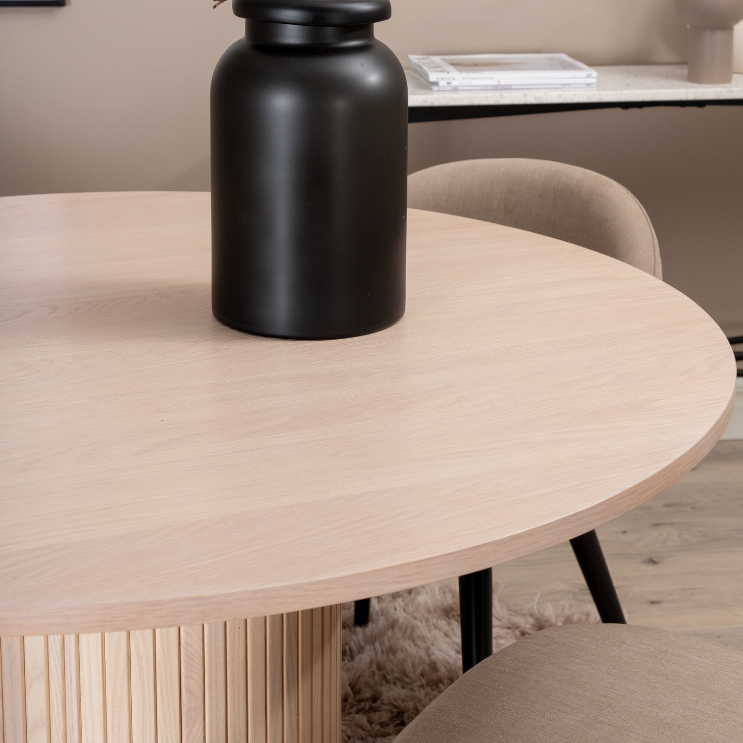 Spisegruppe Venture Home Bianca Rund med 4 Valentina Stitcthes Stoler Polyester