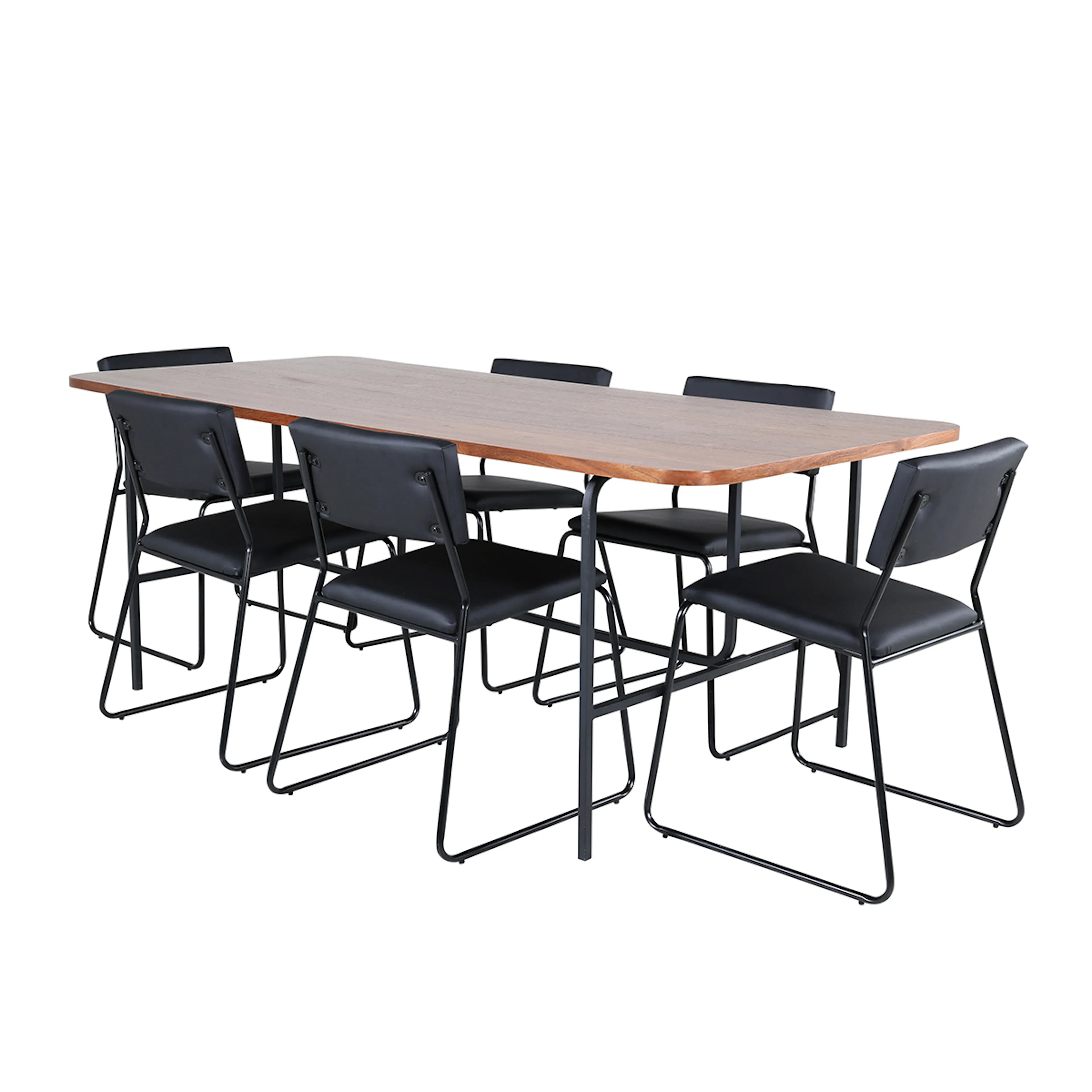 Spisegruppe Venture Home Chicago Spisebord og Kungshamn Spisestol Brun