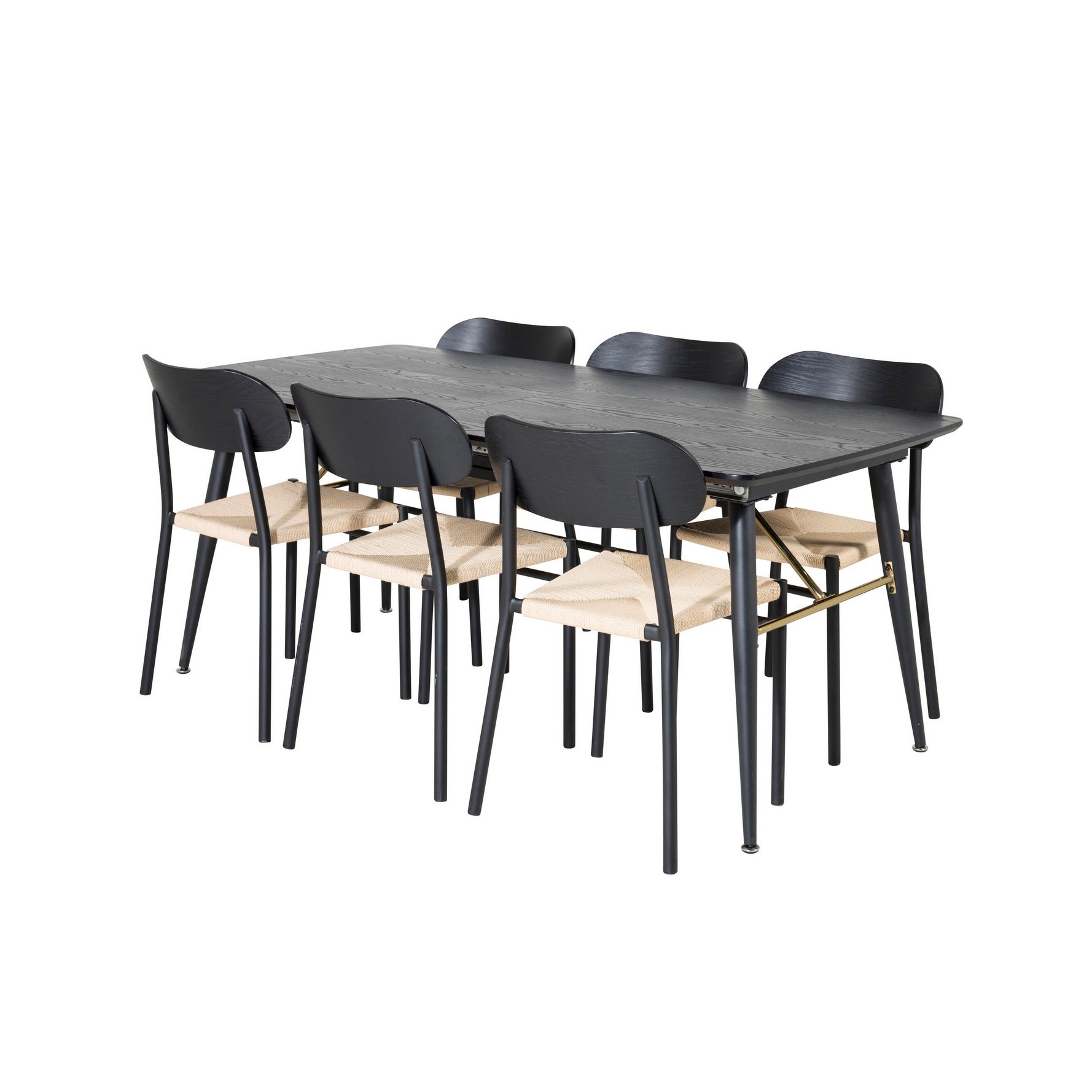 Spisegruppe Venture Home Gold med 6stk Polly Stoler