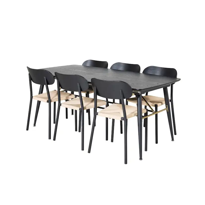 Spisegruppe Venture Home Gold med 6stk Polly Stoler