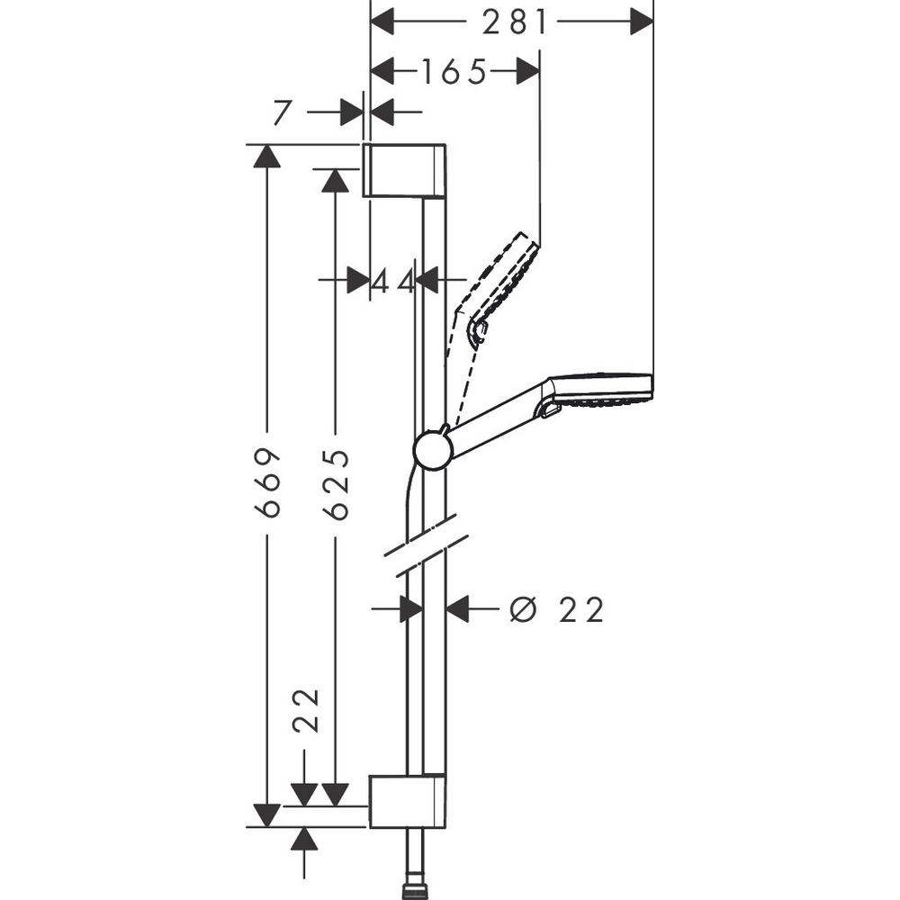 HG Crometta Vario 9l Unica Set 650mm Høyde: 669 mm, Med EcoSmart