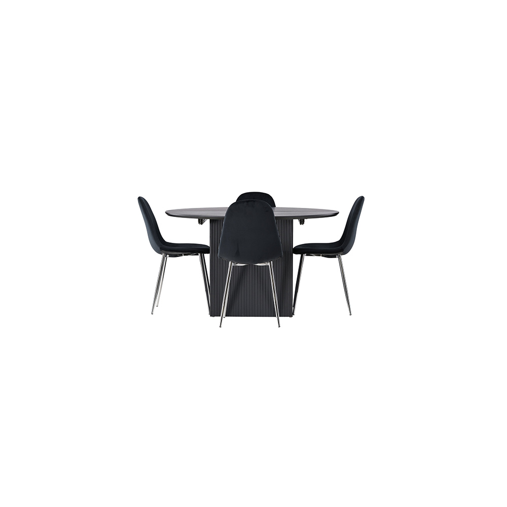 Spisegruppe Venture Home Matilda med 4 Polar Fløyel Stoler