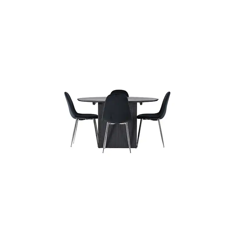 Spisegruppe Venture Home Matilda med 4 Polar Fløyel Stoler