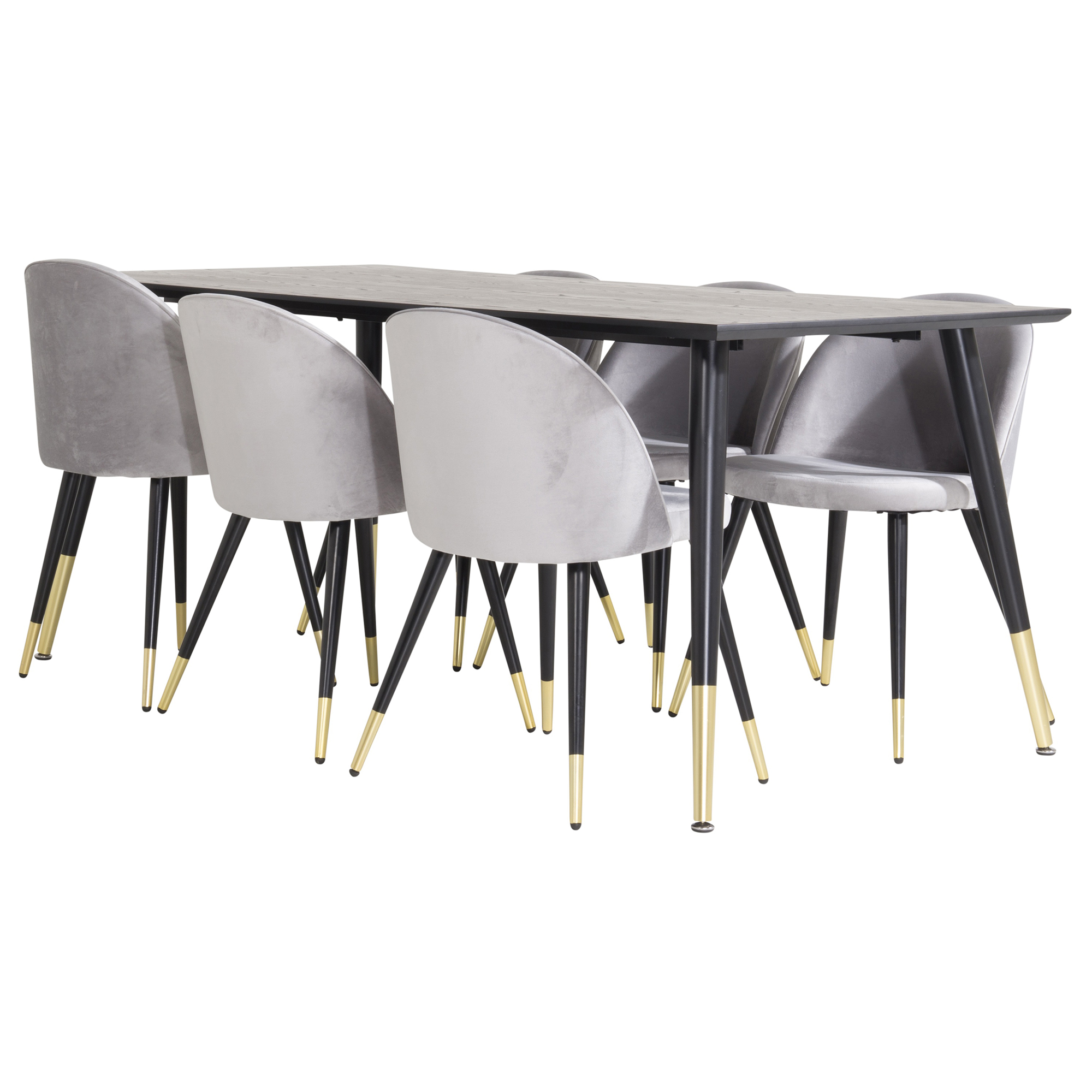 Spisegruppe Venture Home Dipp med 6 Velvet Stoler