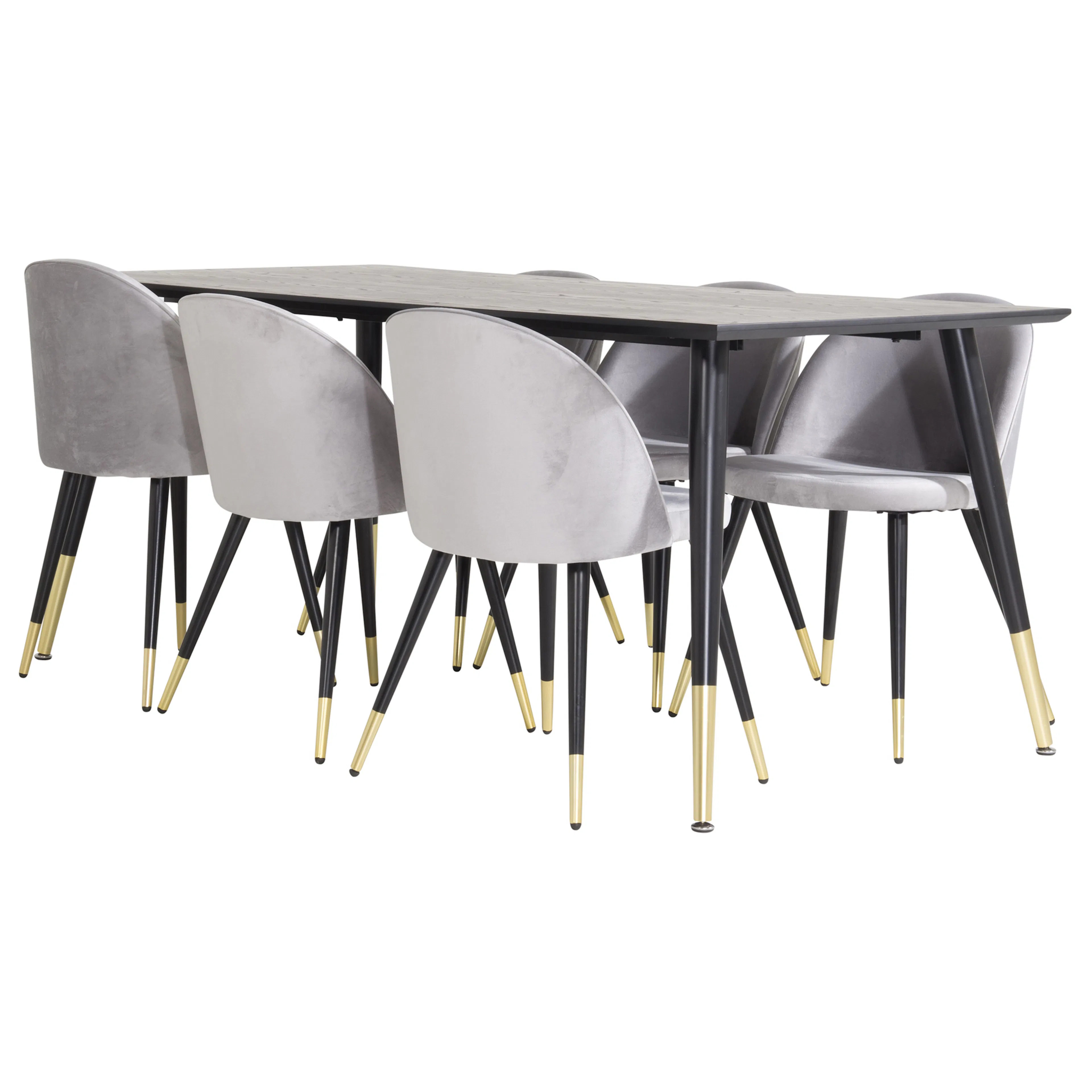 Spisegruppe Venture Home Dipp med 6 Velvet Stoler