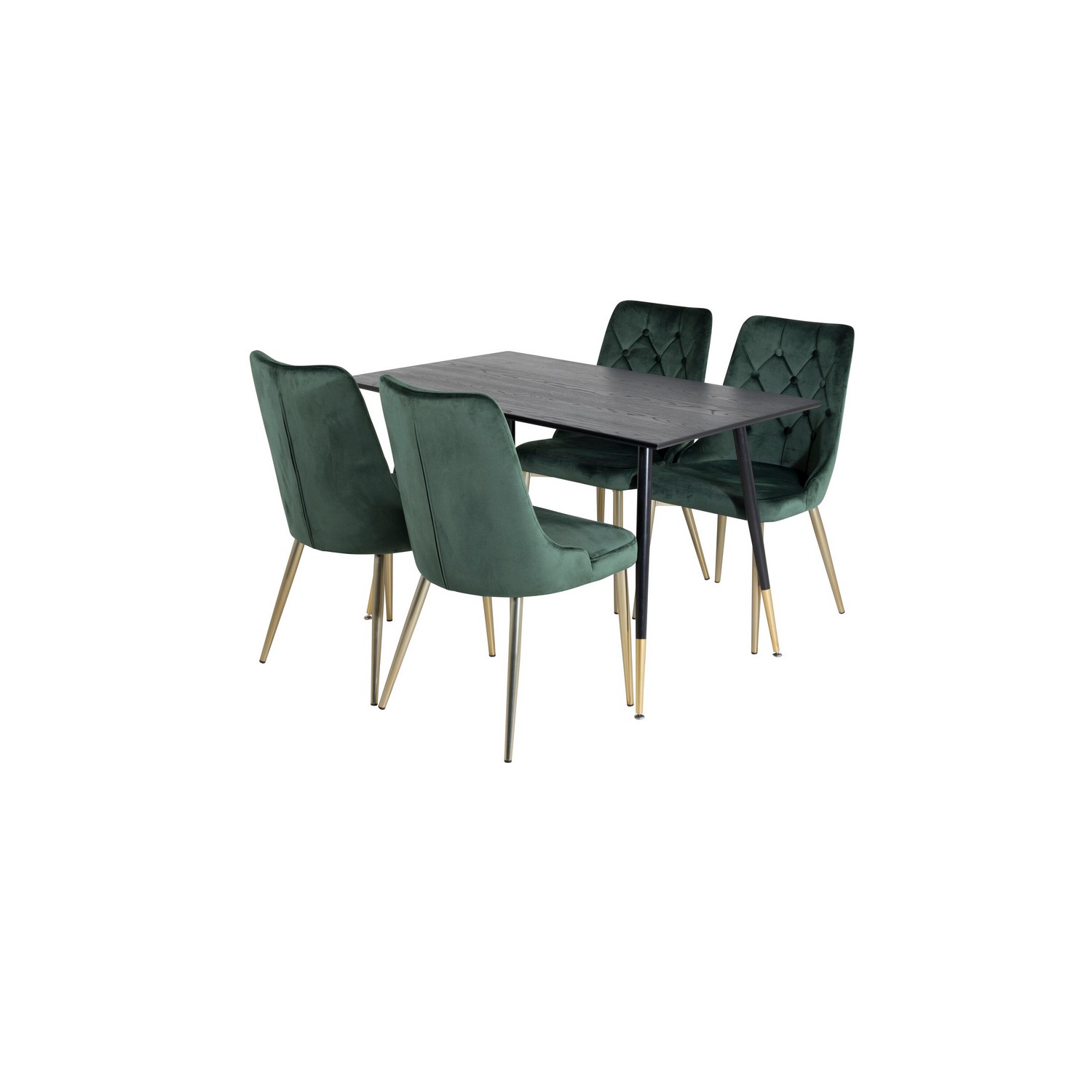 Spisegruppe Venture Home Dipp med 4 Velvet Deluxe Stoler