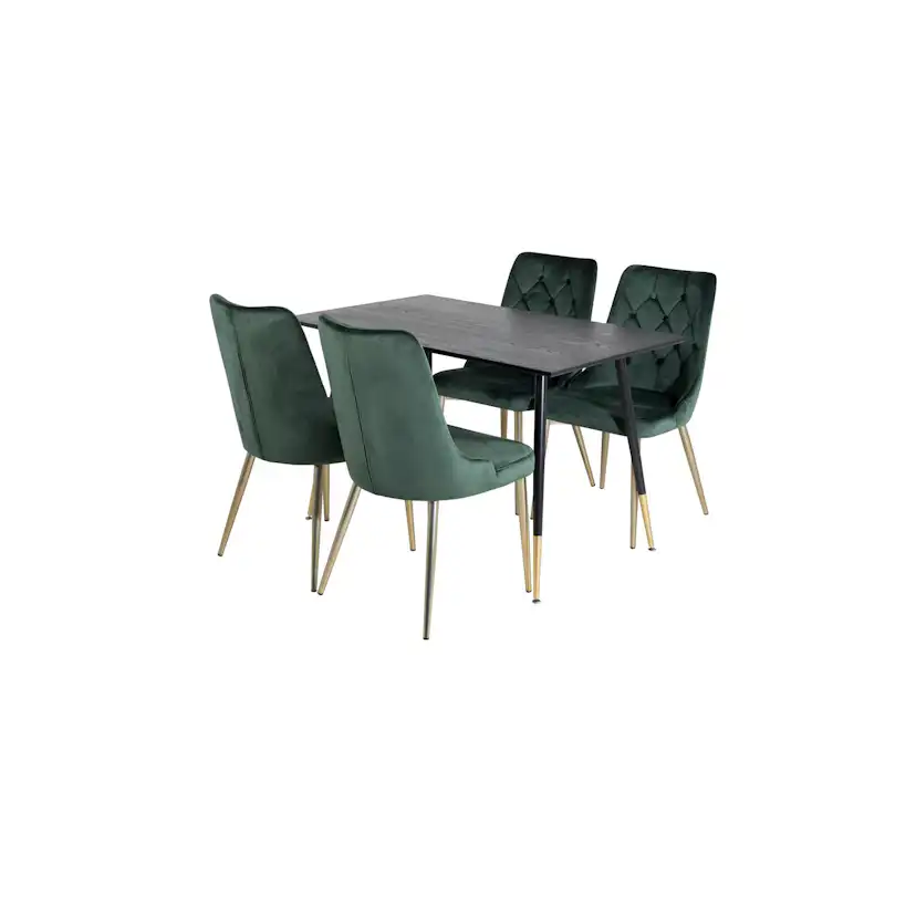 Spisegruppe Venture Home Dipp med 4 Velvet Deluxe Stoler