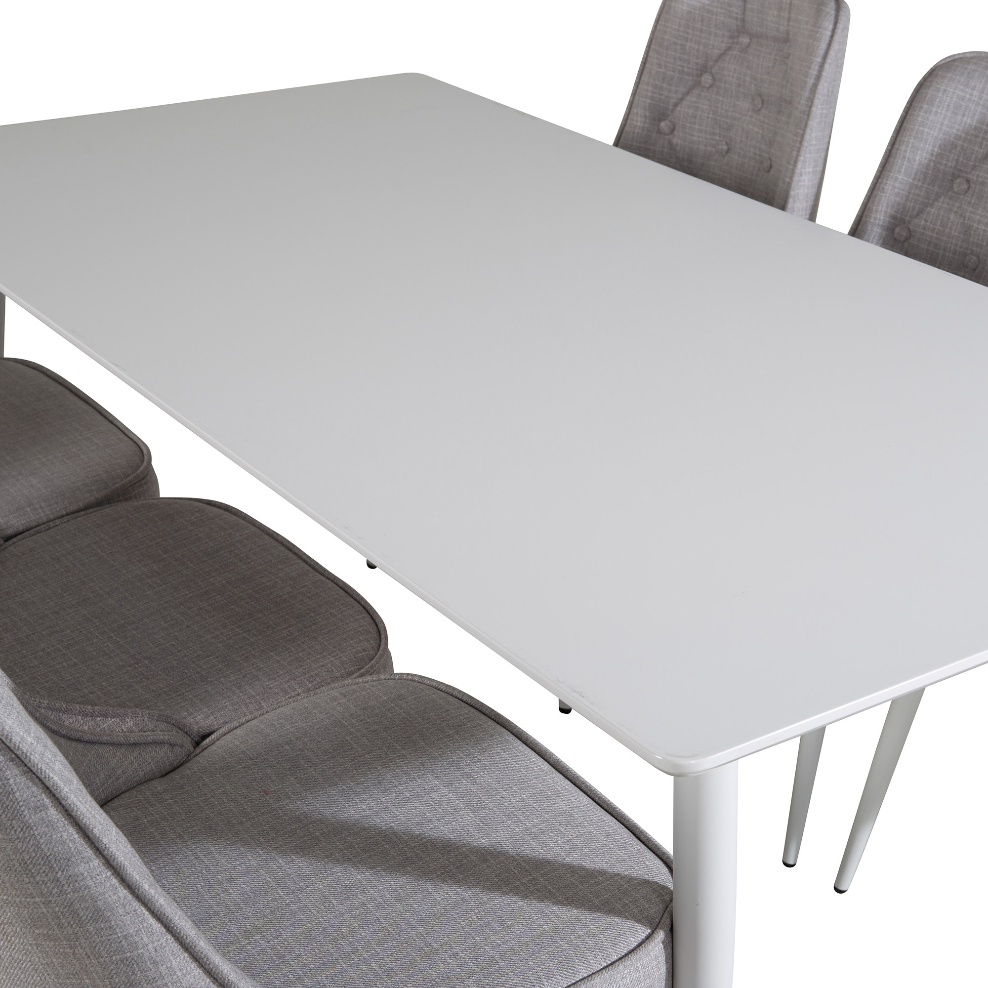 Spisegruppe Venture Home Pobbie med 6 Vera Stoler Hvita Ben
