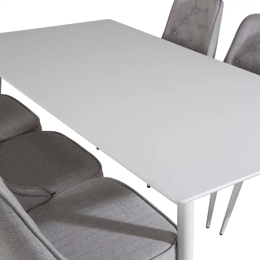 Spisegruppe Venture Home Pobbie med 6 Vera Stoler Hvita Ben
