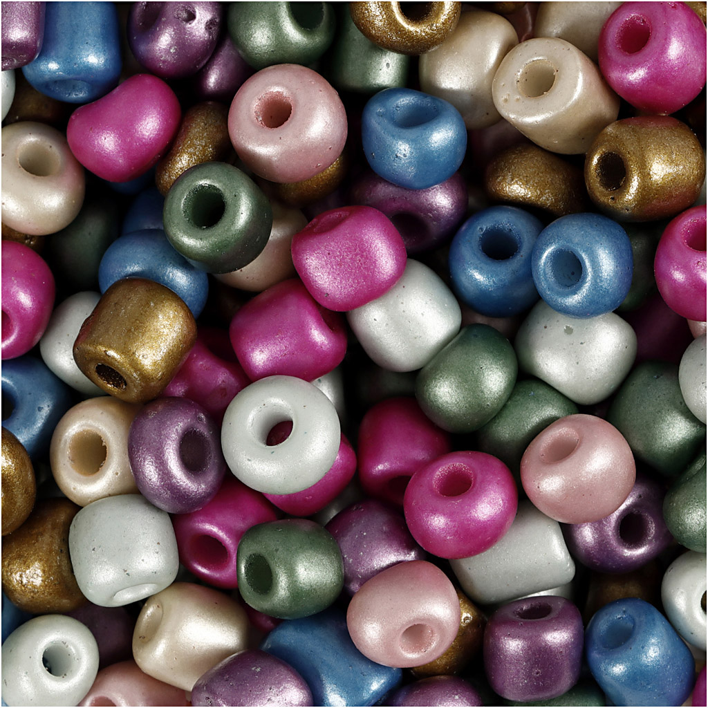 Rocaillesperler Creativ Company Metallicfarger Dia 5 mm Str 4/0 Hullstr 1,2 mm 720 g/1 Pk