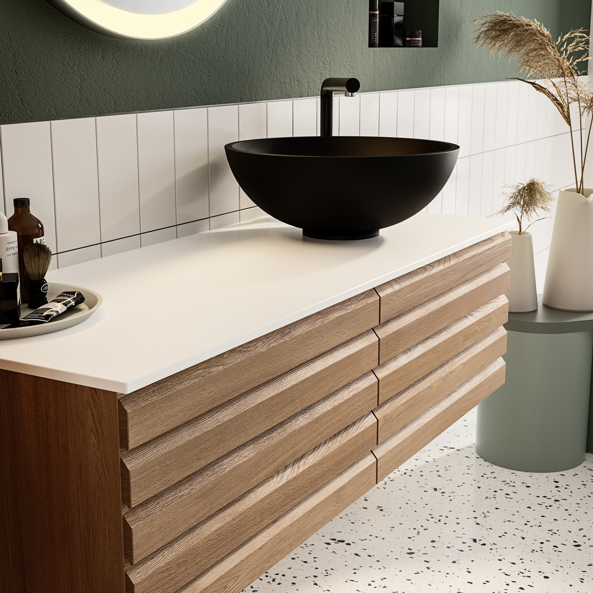 Servantskap Linn Bad Selma 120 cm 1 Skuff Eikestav
