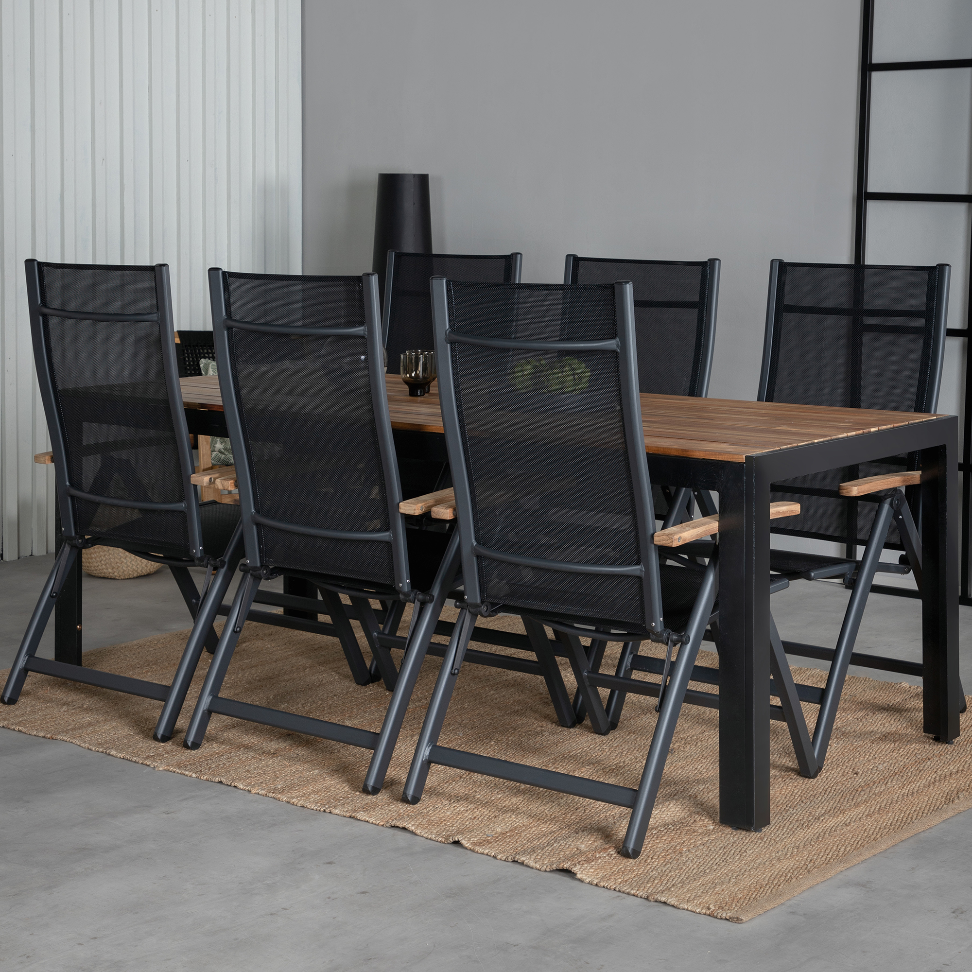 Spisegruppe Venture Home Berfin med 6 Perla Stoler