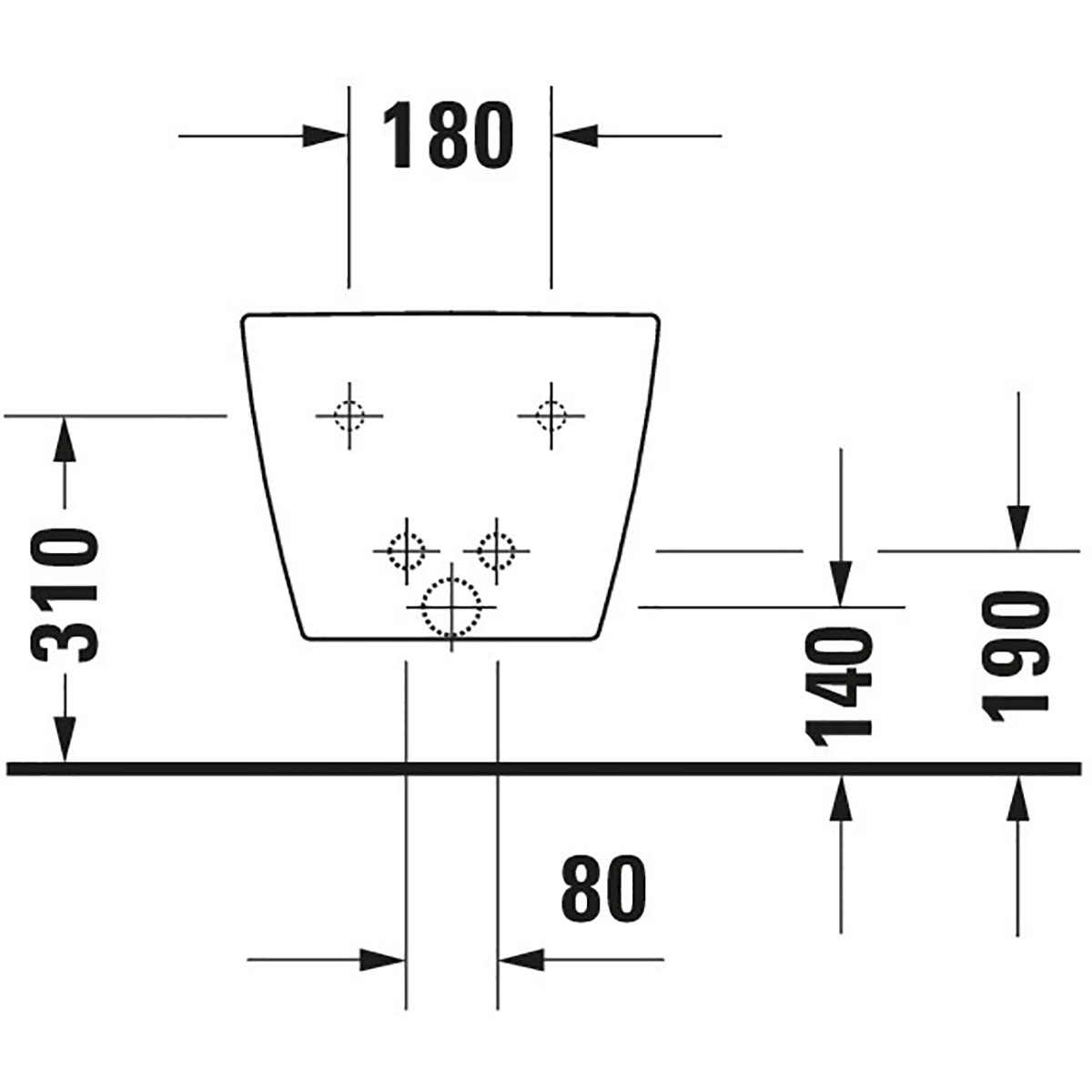 Bidé Duravit ME by Starck Veggmontert