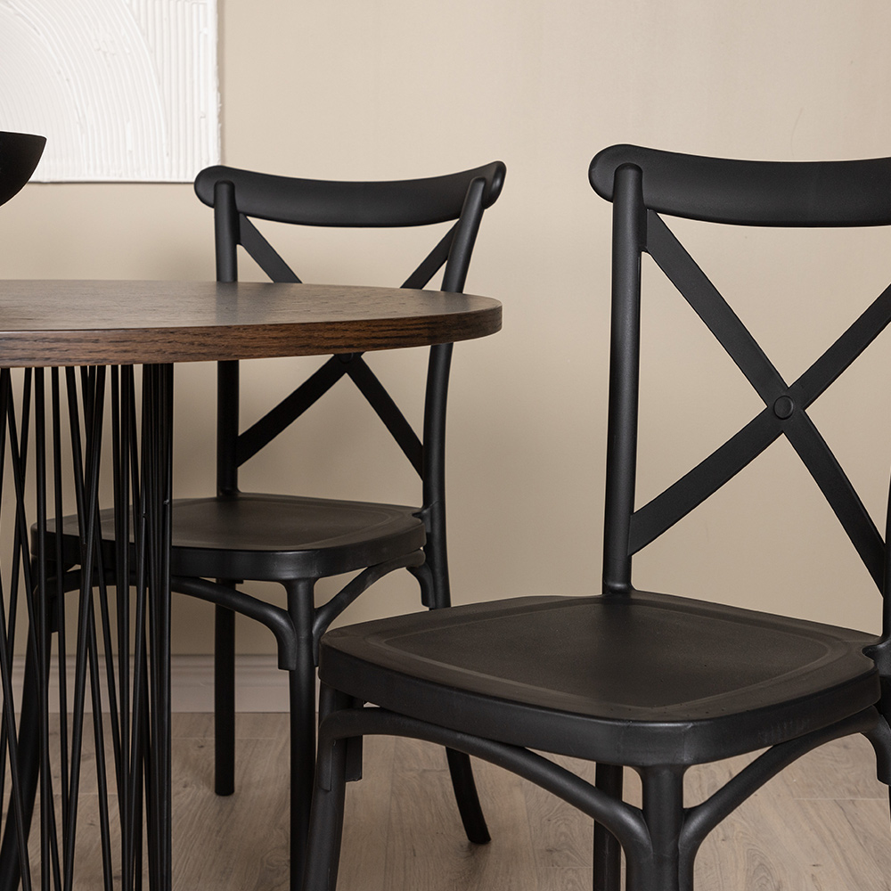 Spisegruppe furniture/fashion Stone Rund med 4 Crosett Stoler