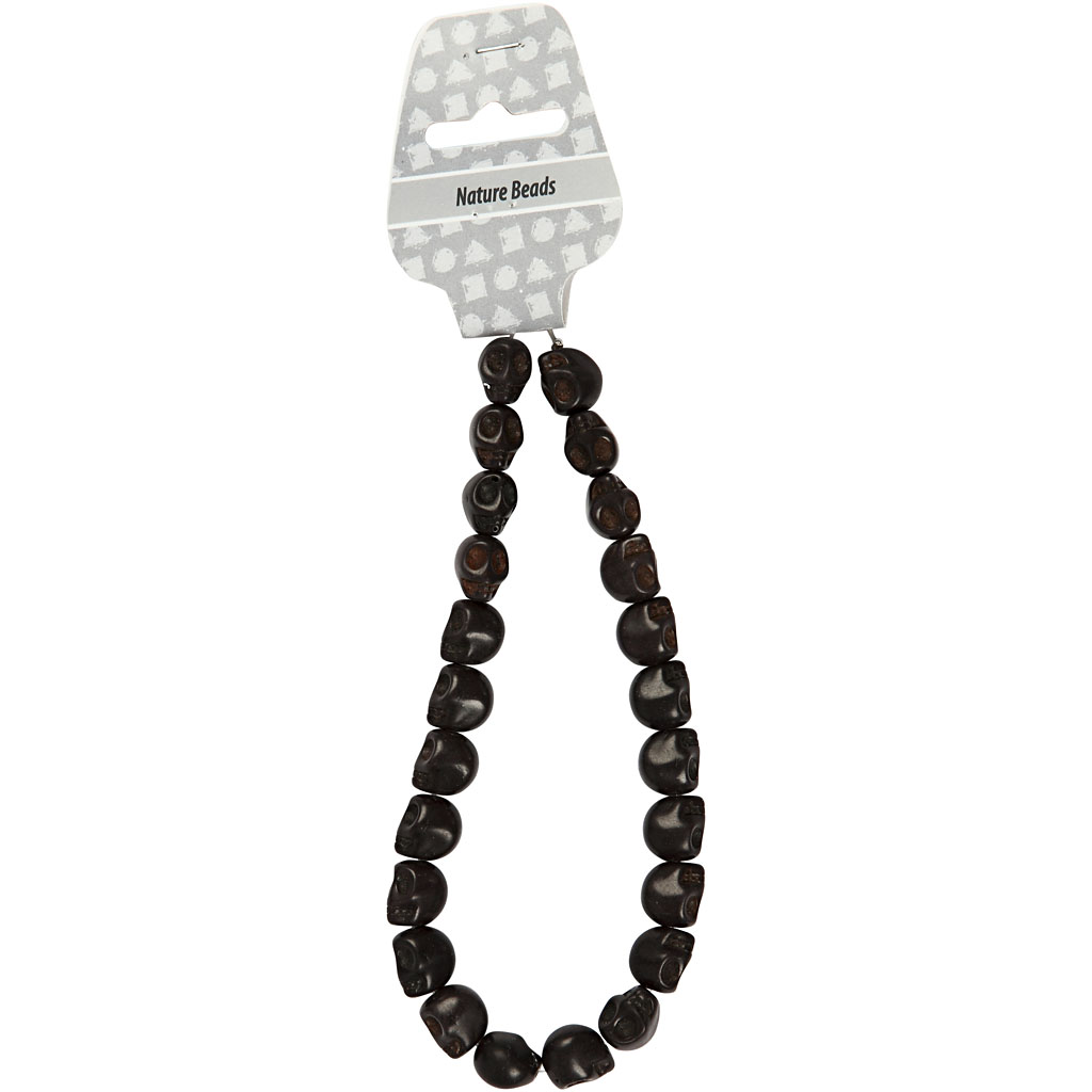 Perler Creativ Company Howlite Svart D 12 mm Hullstr 1,5 mm 32 Stk/1 Pk