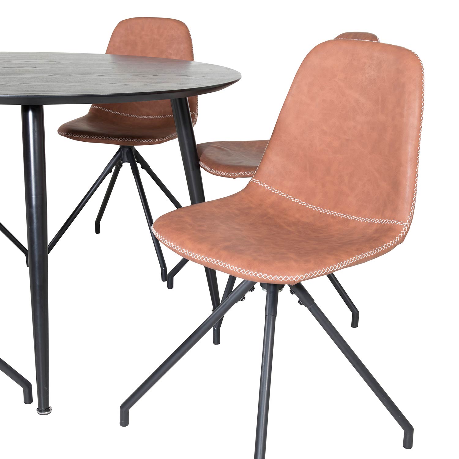 Spisegruppe Venture Home Dipp Ø115 cm med 6 Polar Snurr Stoler