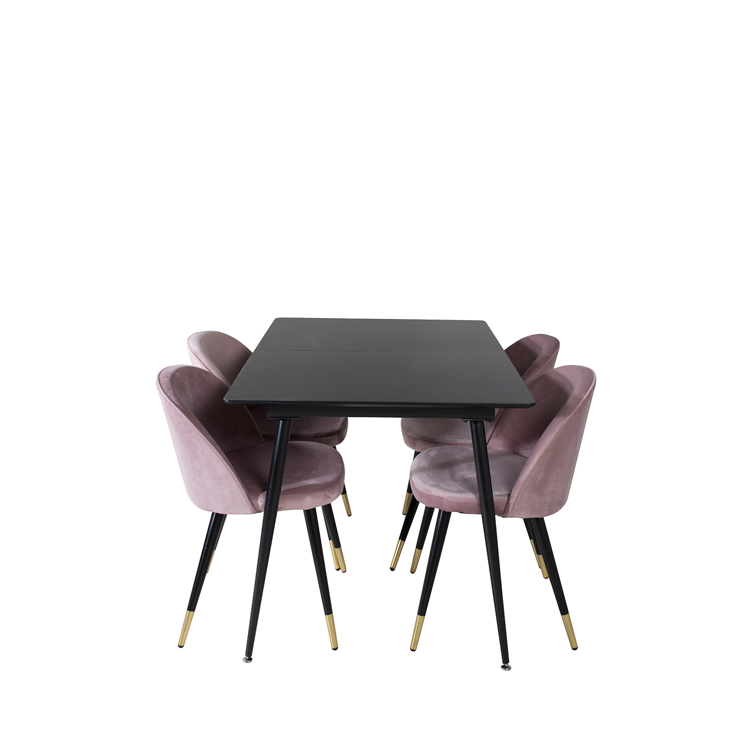 Spisegruppe Venture Home Silvia med Innleggsplate og 4 Valentina Stoler