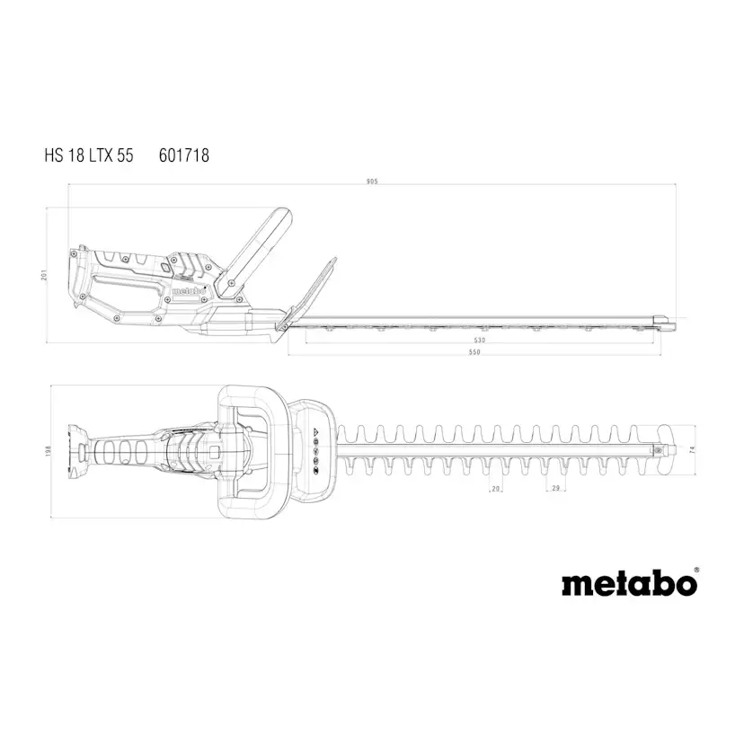 Hekksaks Metabo HS 18 LTX 55 Uten Batteri