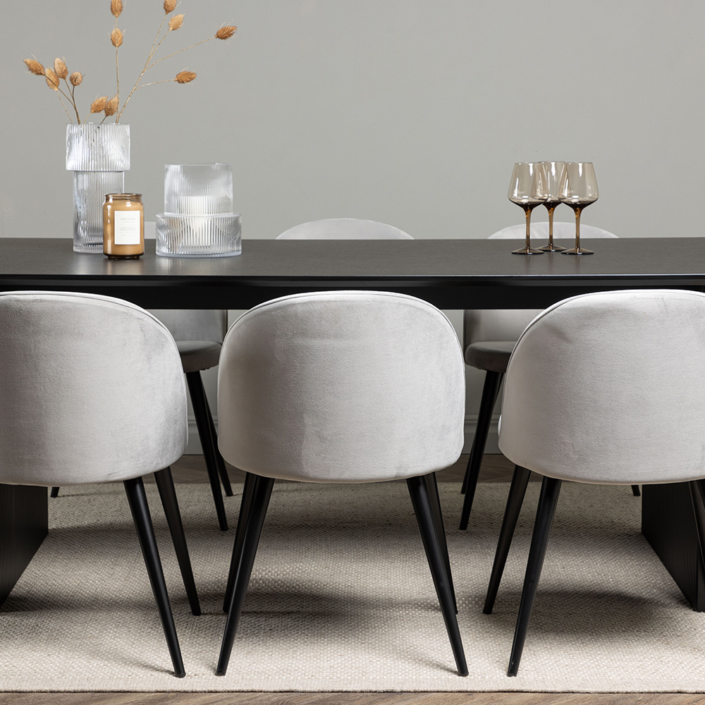 Spisegruppe Venture Home Vail med 6 Velvet Stoler