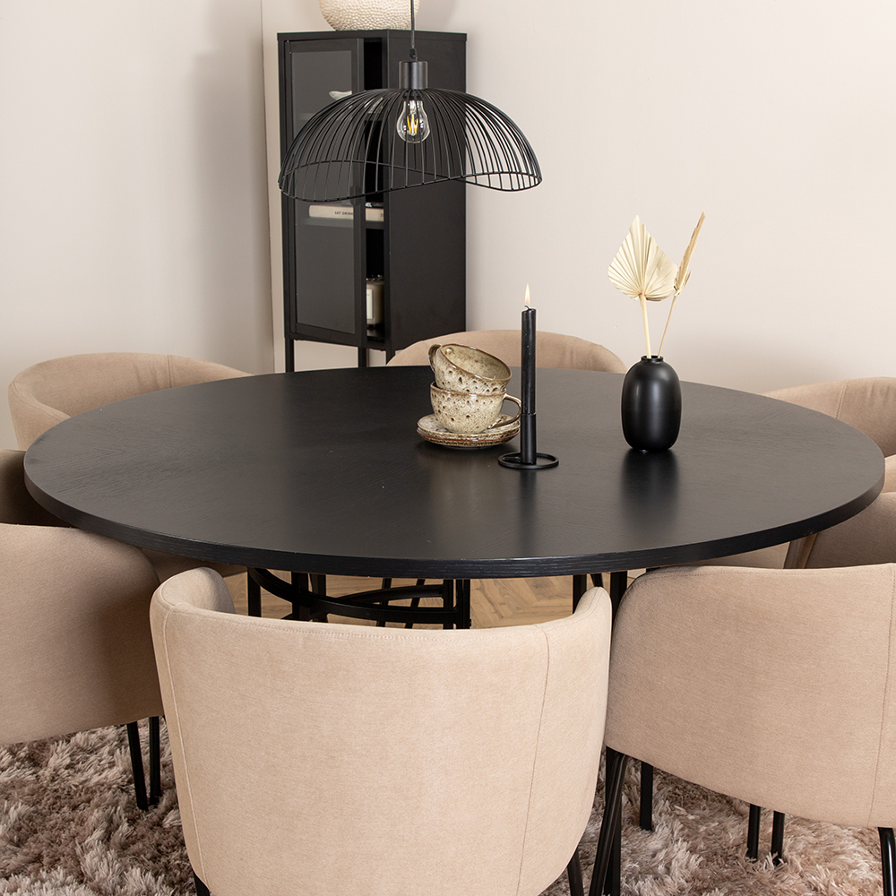 Spisegruppe furniture/fashion Copenhagen Ø140 cm med 6 Berit Stoler