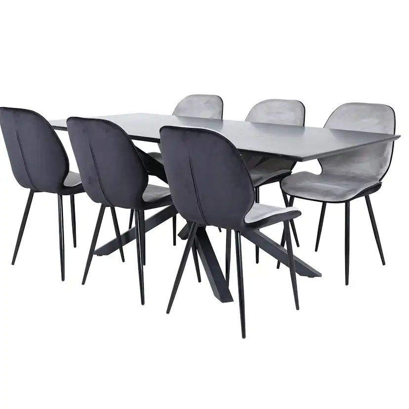 Spisegruppe Venture Home med Piata Spisebord og 6 Elisa Spisestoler