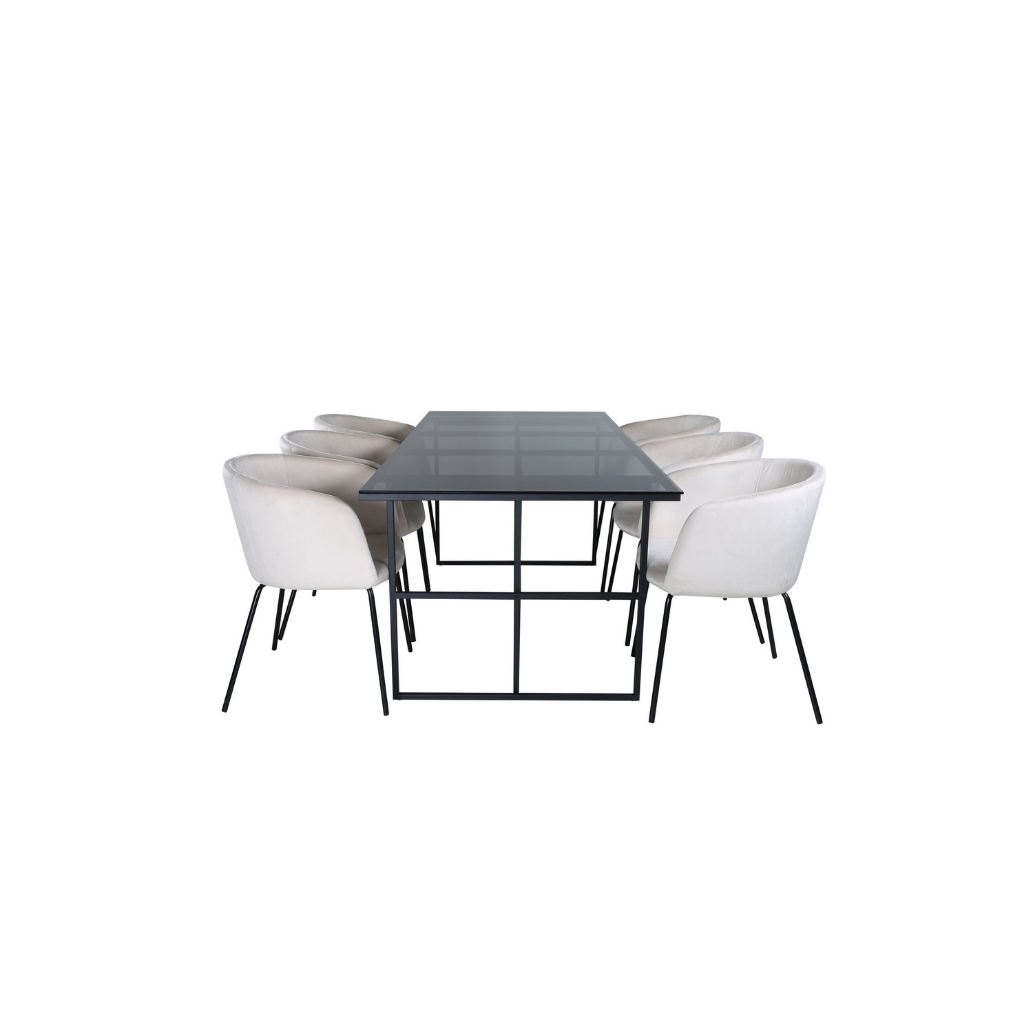 Spisegruppe Venture Home Lund med 6 Bergen Stoler