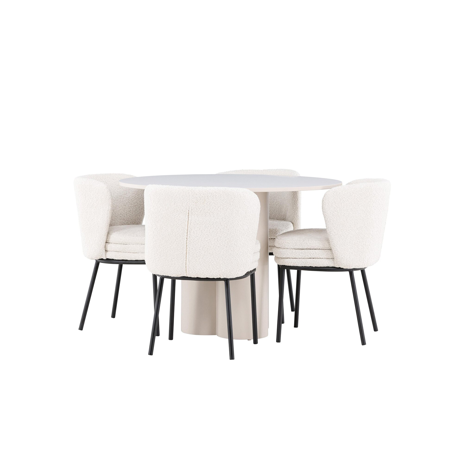 Spisegruppe Venture Home Olivia Ø110 med 4 stk Agnes Stoler