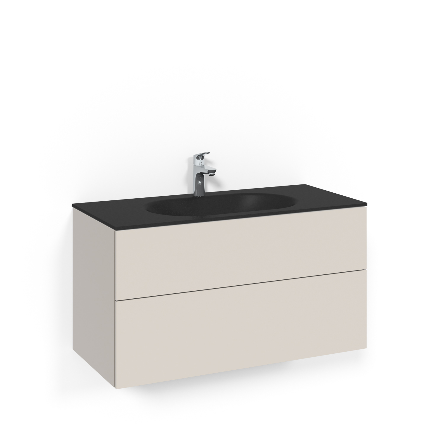 Tvättställsskåp Macro Design Crown Push Open Med Glastvättställ | badrum - badrumsmobler - tvattstallsskap-och-kommod | KakelKungen